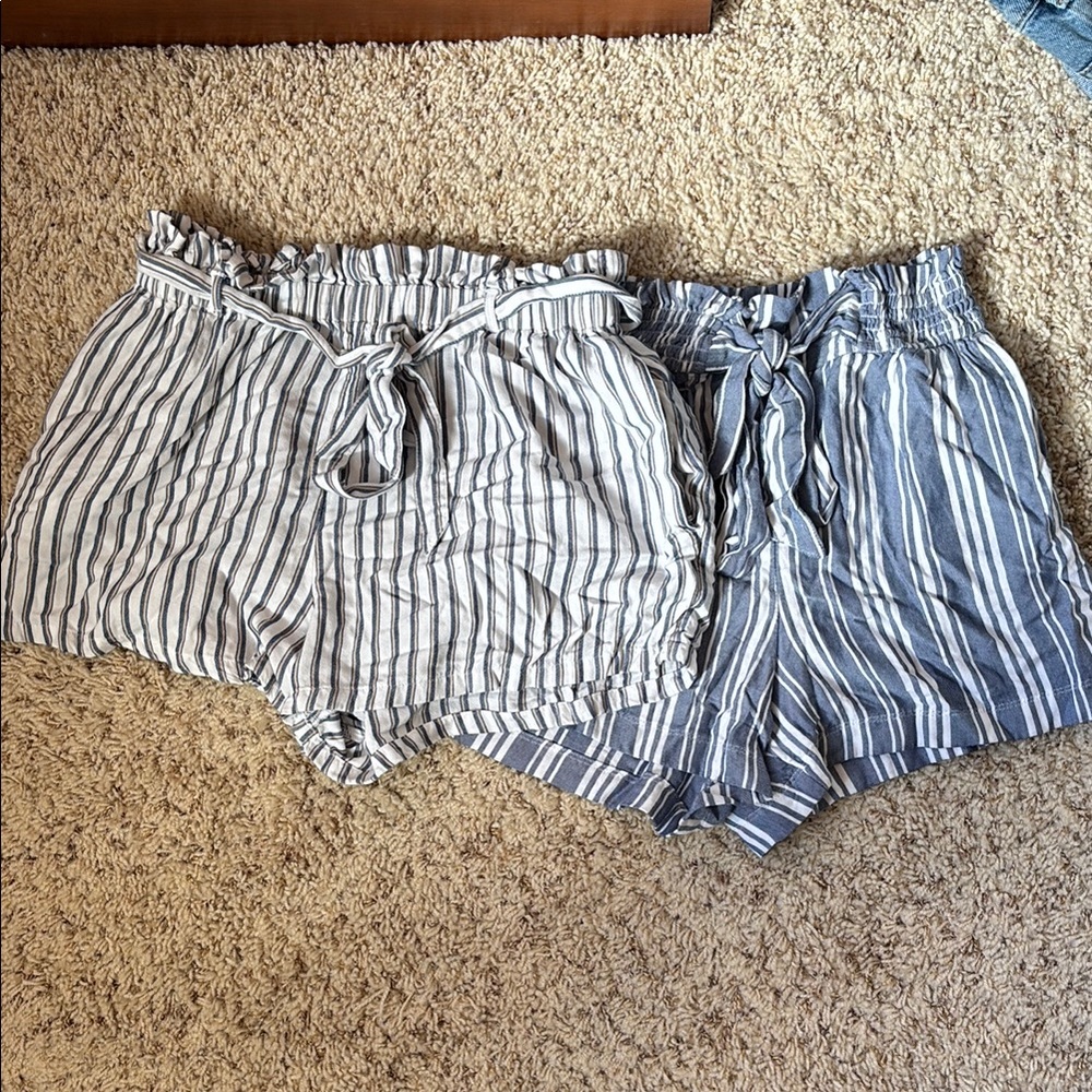 Hollister Striped Flowy Shorts Set
